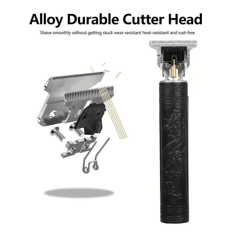 GroomMaster - 3-teiliges professionelles Haar- und Bartpflegeset für Männer, kabellose Trimmer mit LED-Display, USB wiederaufladbar