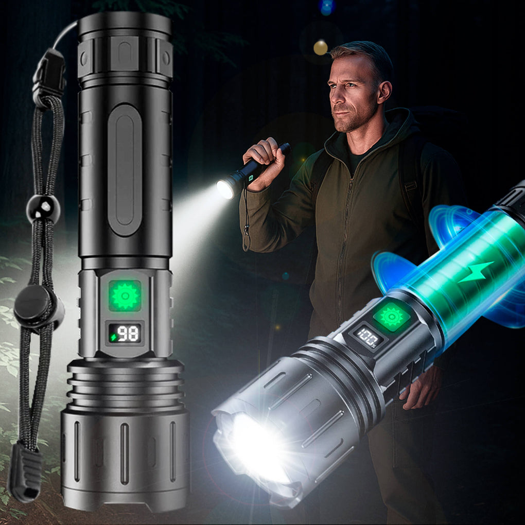 Ultra Starke Nachtsicht Taschenlampe Pro – Wiederaufladbare Aluminiumlampe