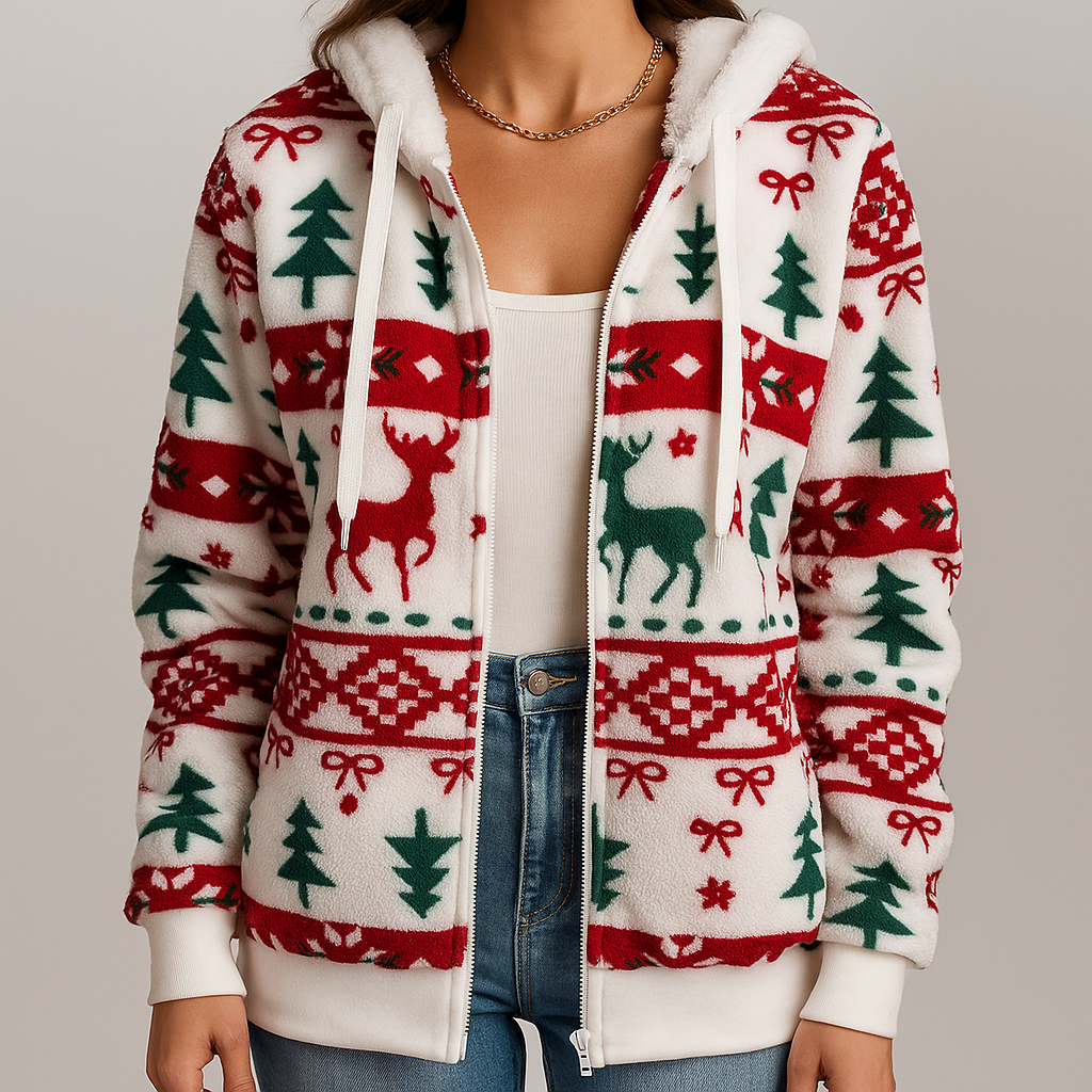 Damen Weihnachts Hoodie | Saisonaler Druck und lässiger Komfort