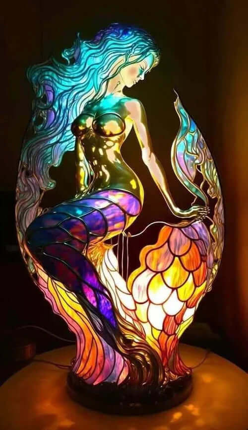 Buntglas Tiffany Tierlampe Nachttischlampe Dekoleuchte
