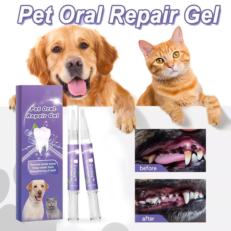FreshPaws Zahnreinigungs-Gel für Haustiere | Zahnstein- und Fleckenentferner für ein gesünderes Lächeln
