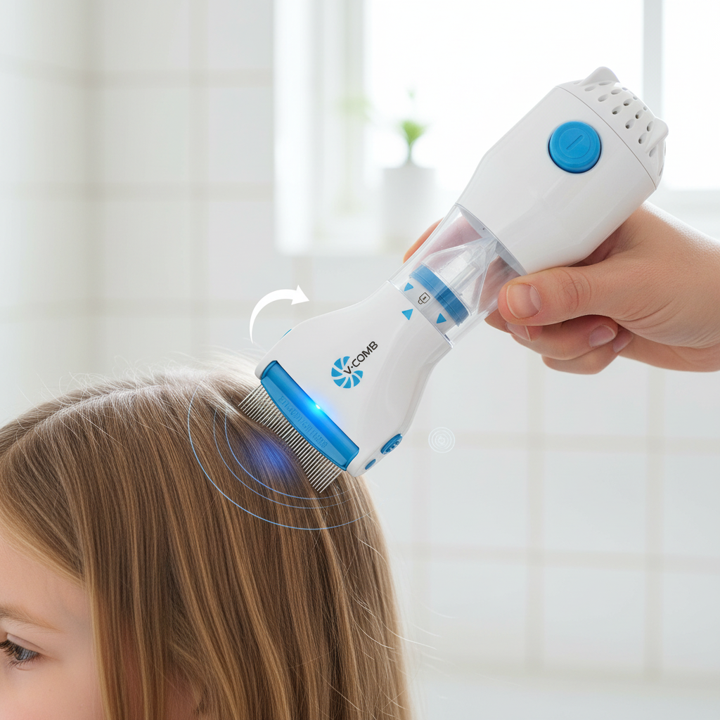 Ripob | Elektrischer Läuseentferner | Vakuum-Saugtechnologie | Edelstahlzahn-System | Chemiefreie Nissenentfernung | Integrierte LED-Steuerlichter | Inklusive Hygienefilter