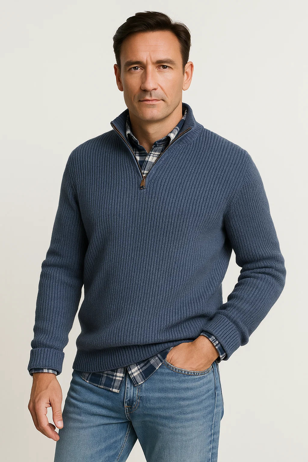 Herrenpullover | Halber Reißverschluss & Zeitloses Design