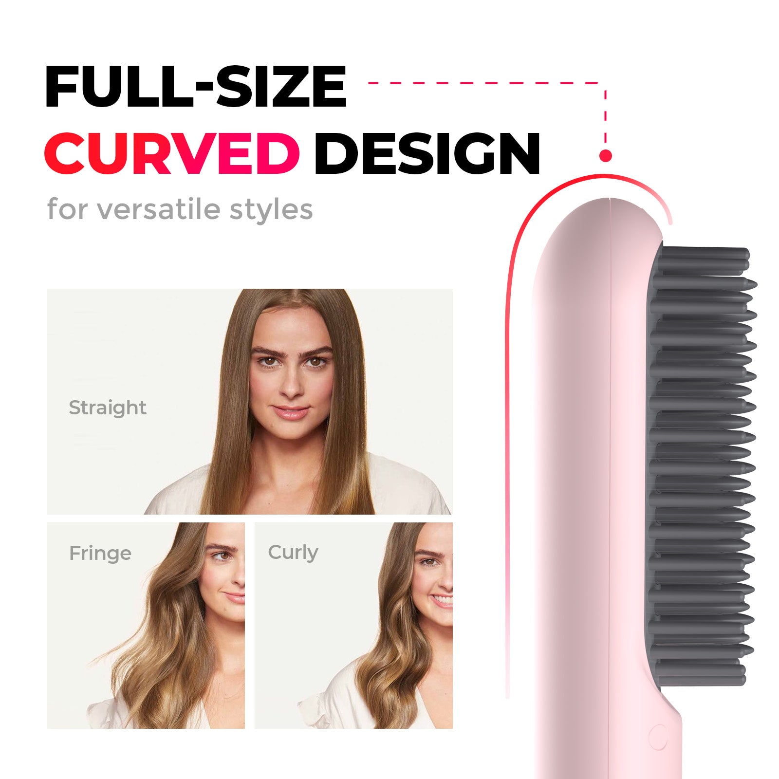 Kabellose Haarstyler-Bürste Reise-freundlich zum Glätten und Locken Aufladbar für Alle Haartypen