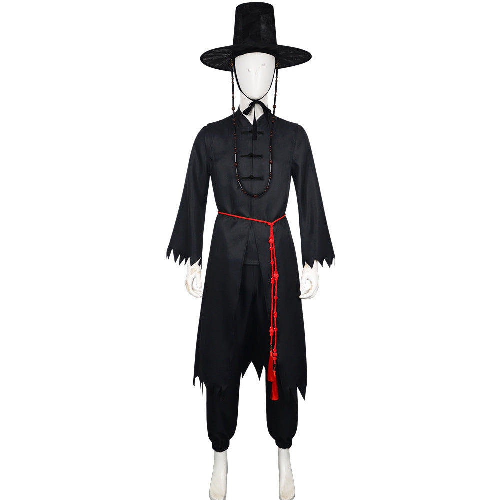 Kinder schwarzes Cosplay-Outfit-Set Kostüm