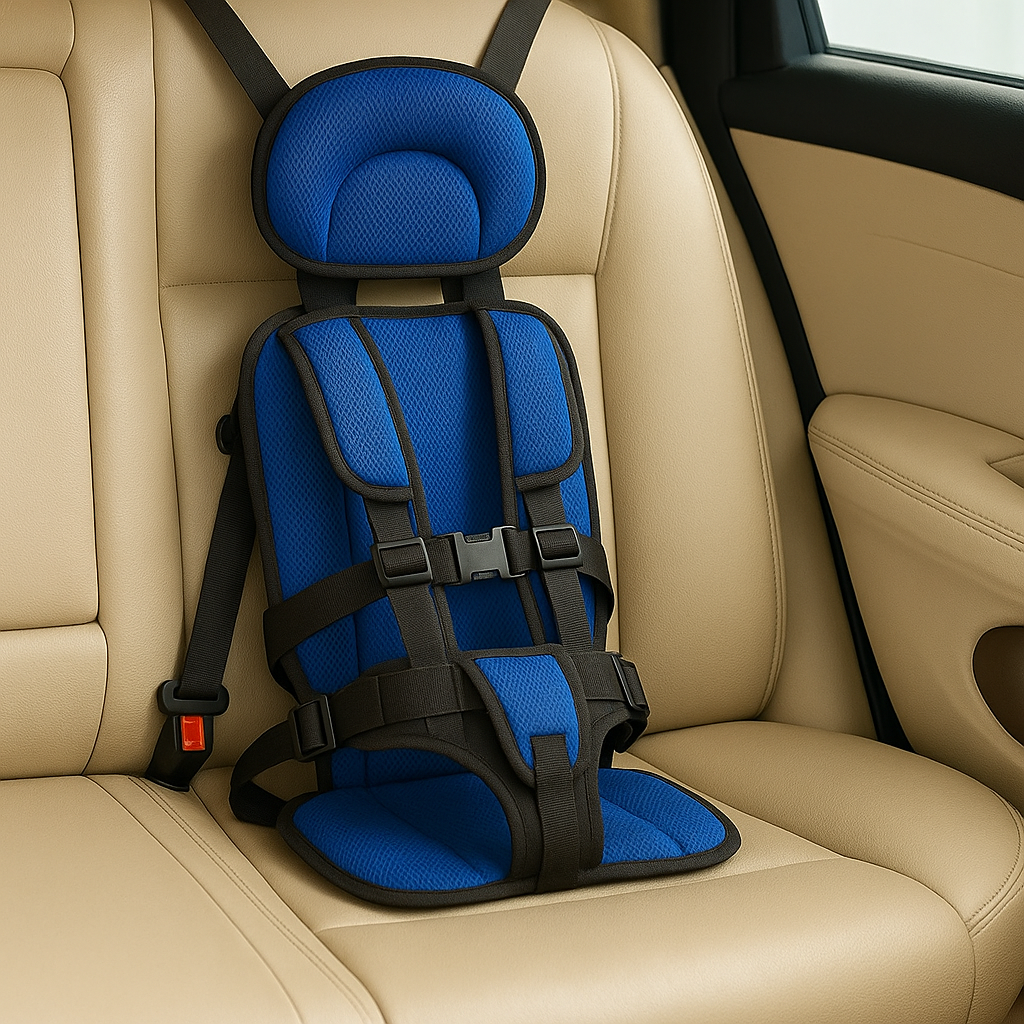 Tragbarer Autositz mit Sicherheitsgurt aus Polyester