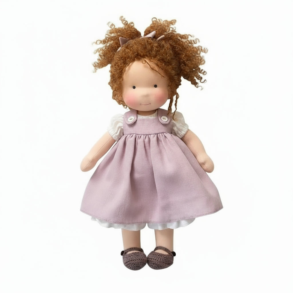Elora Handgemachte Waldorfpuppe – Natur Baumwoll Kuschelpuppe für kreatives Spiel