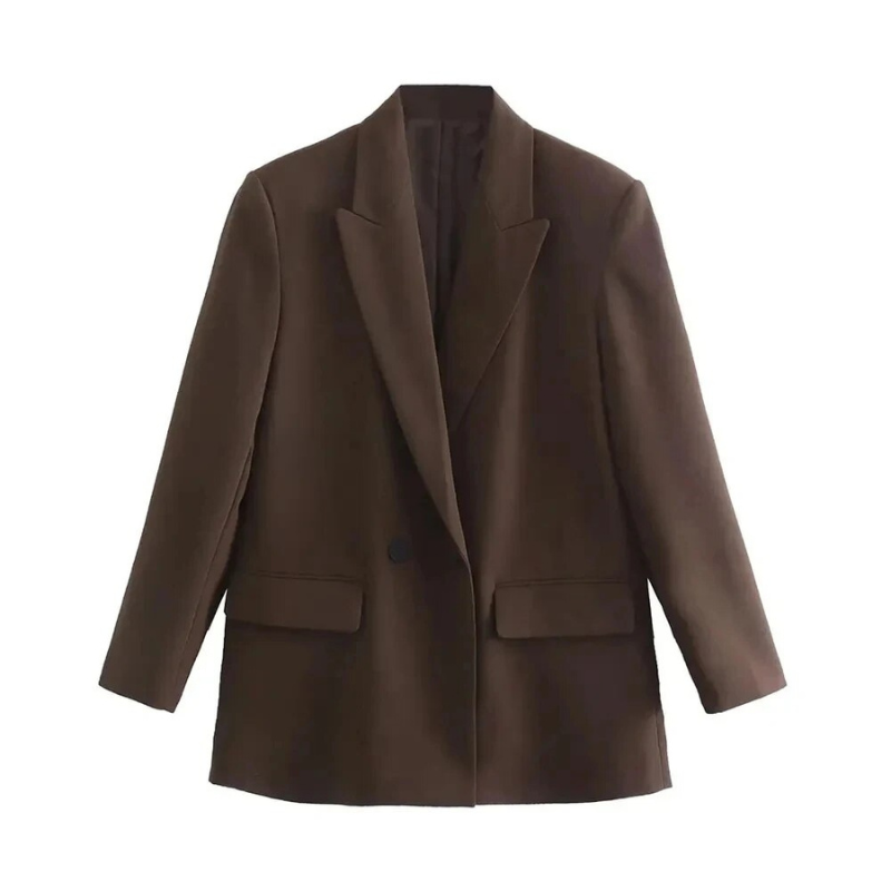 Damen Oversized Blazer Mantel | Longline Schnitt mit Doppelreiher-Design