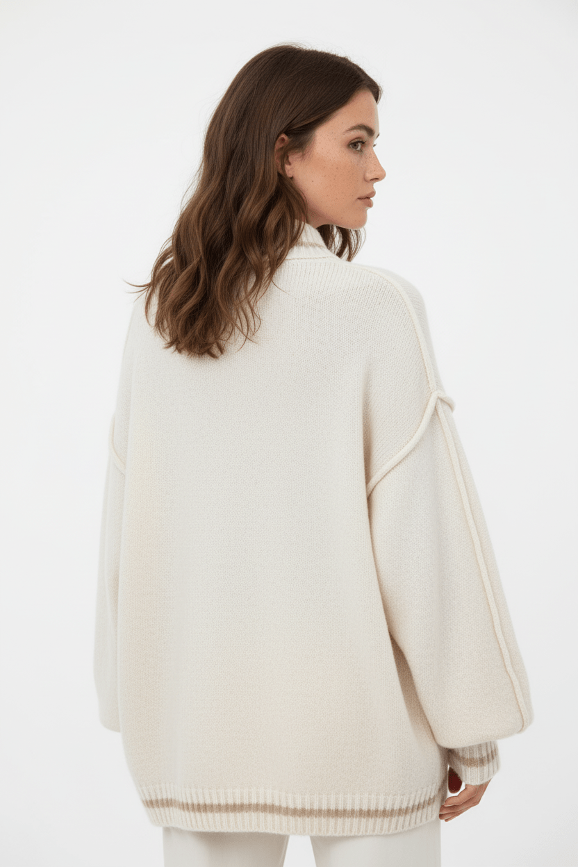 Oversized Strickpullover für Damen mit Ballonärmeln