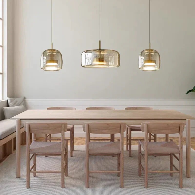 Hängelampe Glas Modern LED Pendelleuchte