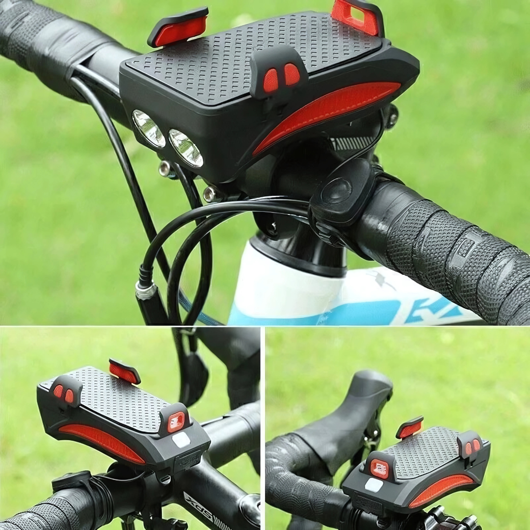 Fahrradlicht mit Handyhalter & Powerbank | Vorderes Fahrradlicht | PowerRide