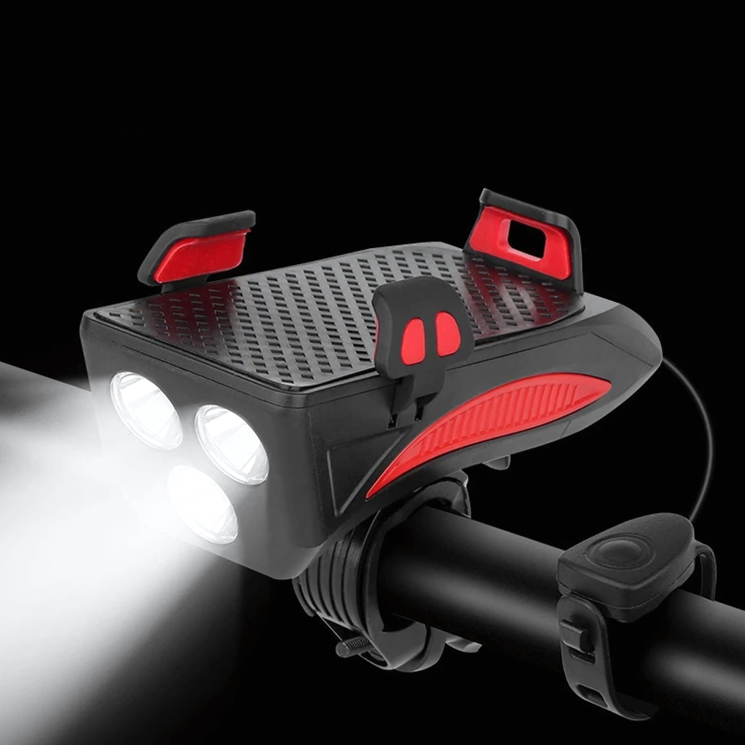 Fahrradlicht mit Handyhalter & Powerbank | Vorderes Fahrradlicht | PowerRide
