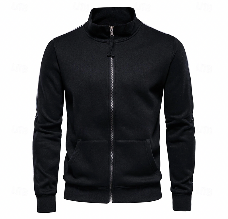 Herren Zip-Up Cardigan mit hohem Kragen – Leicht und Lässig