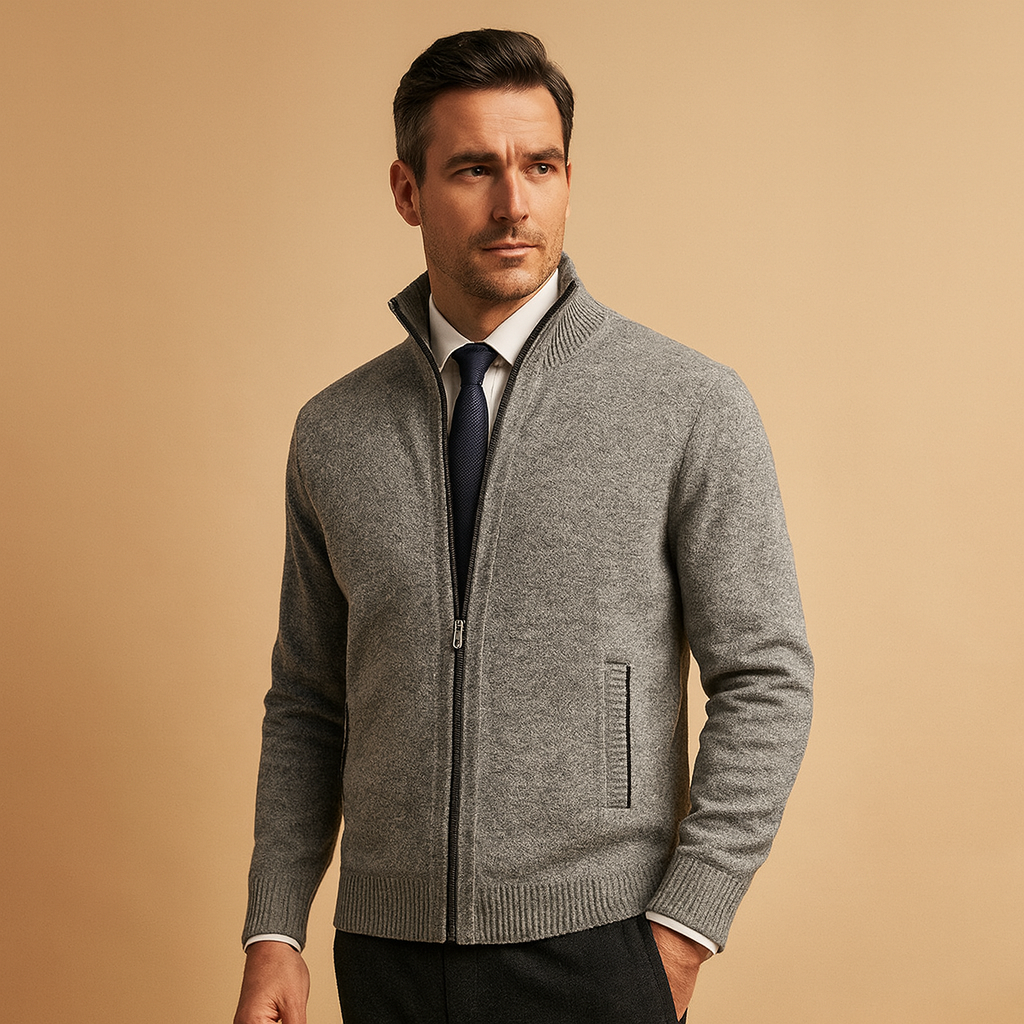 Herren Zip-Cardigan mit modernem Schnitt