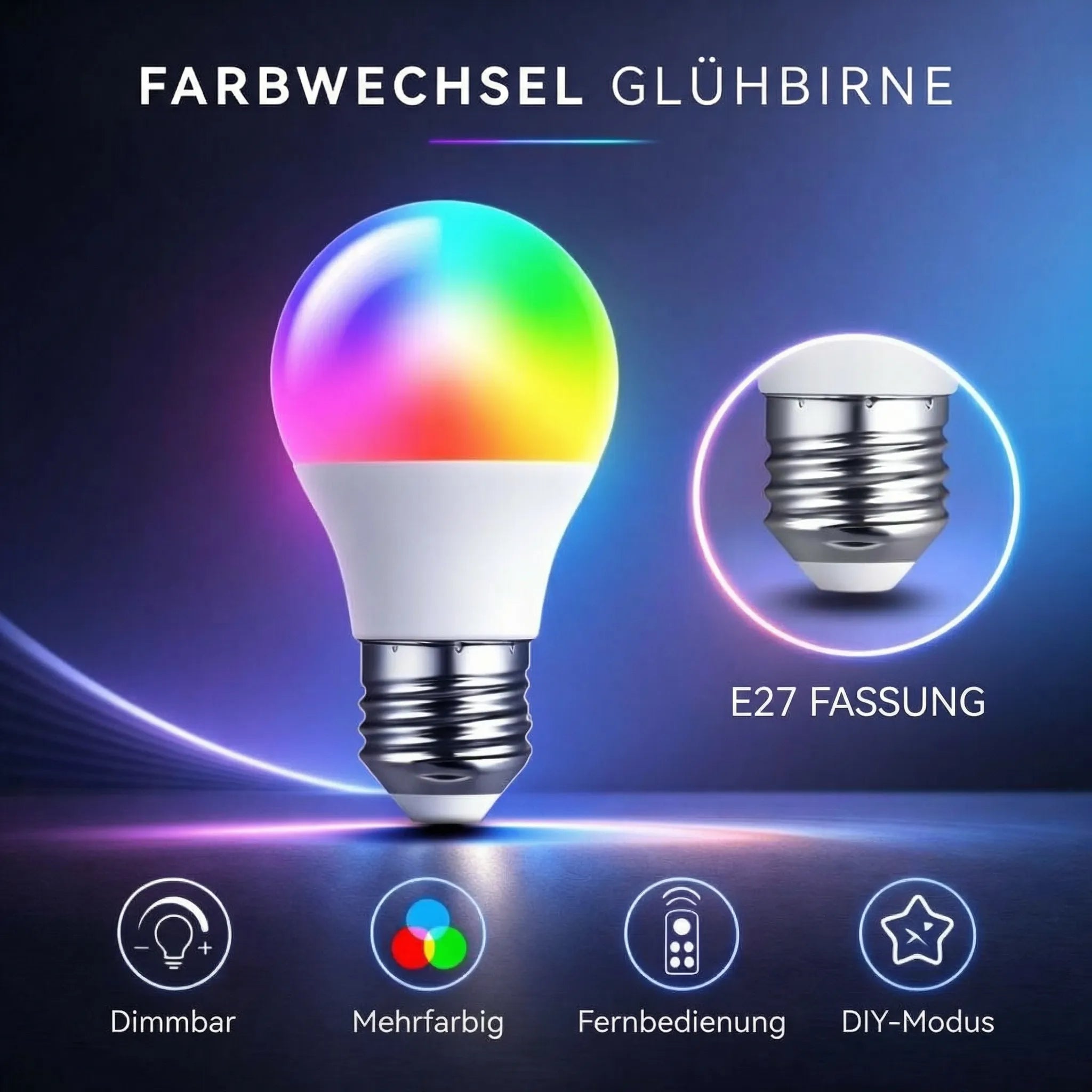 LED E27 Glühbirne | RGB Lampe mit Fernbedienung | Neonix