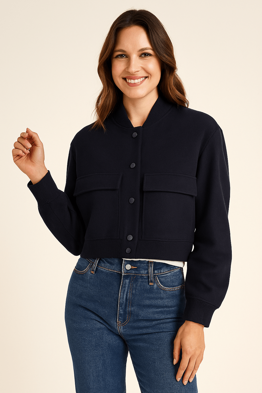 Gekürzte Bomberjacke für Frauen | Moderner Stil