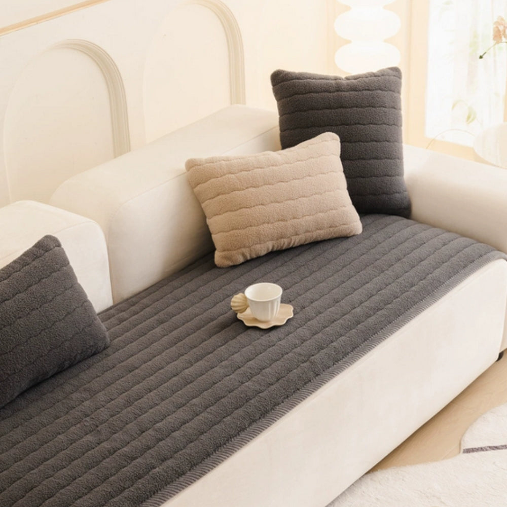 Plüsch Sofaüberwurf | Überwurf für Sofa | Sofa Decke | Sofina