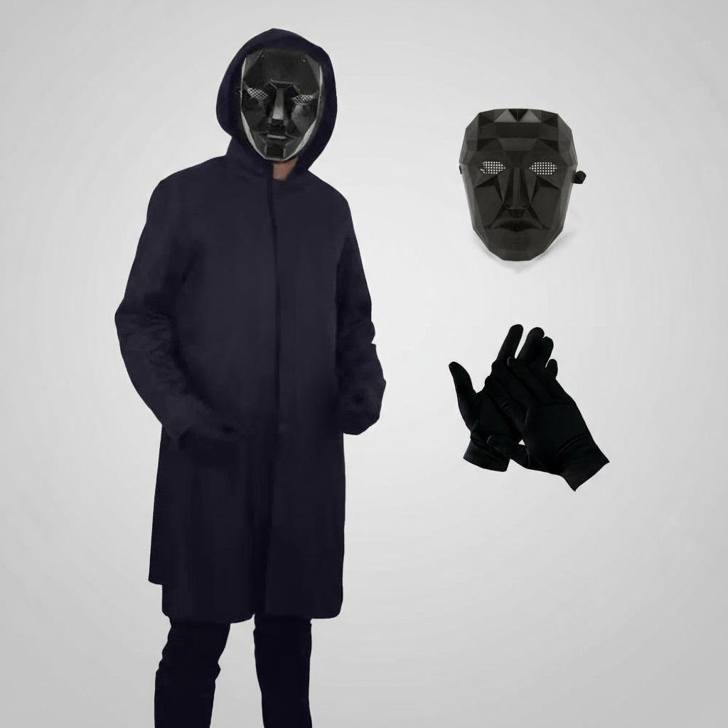 Schwarzes Kapuzenkostüm Unisex Outfit