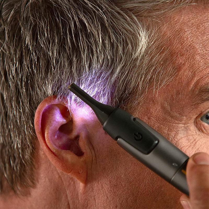 Ripob | Professioneller Ultra-Slim Präzisionstrimmer | Titan-Edelstahlklingen | Integriertes LED-Licht | Mikro-Oszillationstechnologie | Für Nase, Ohren & Konturen