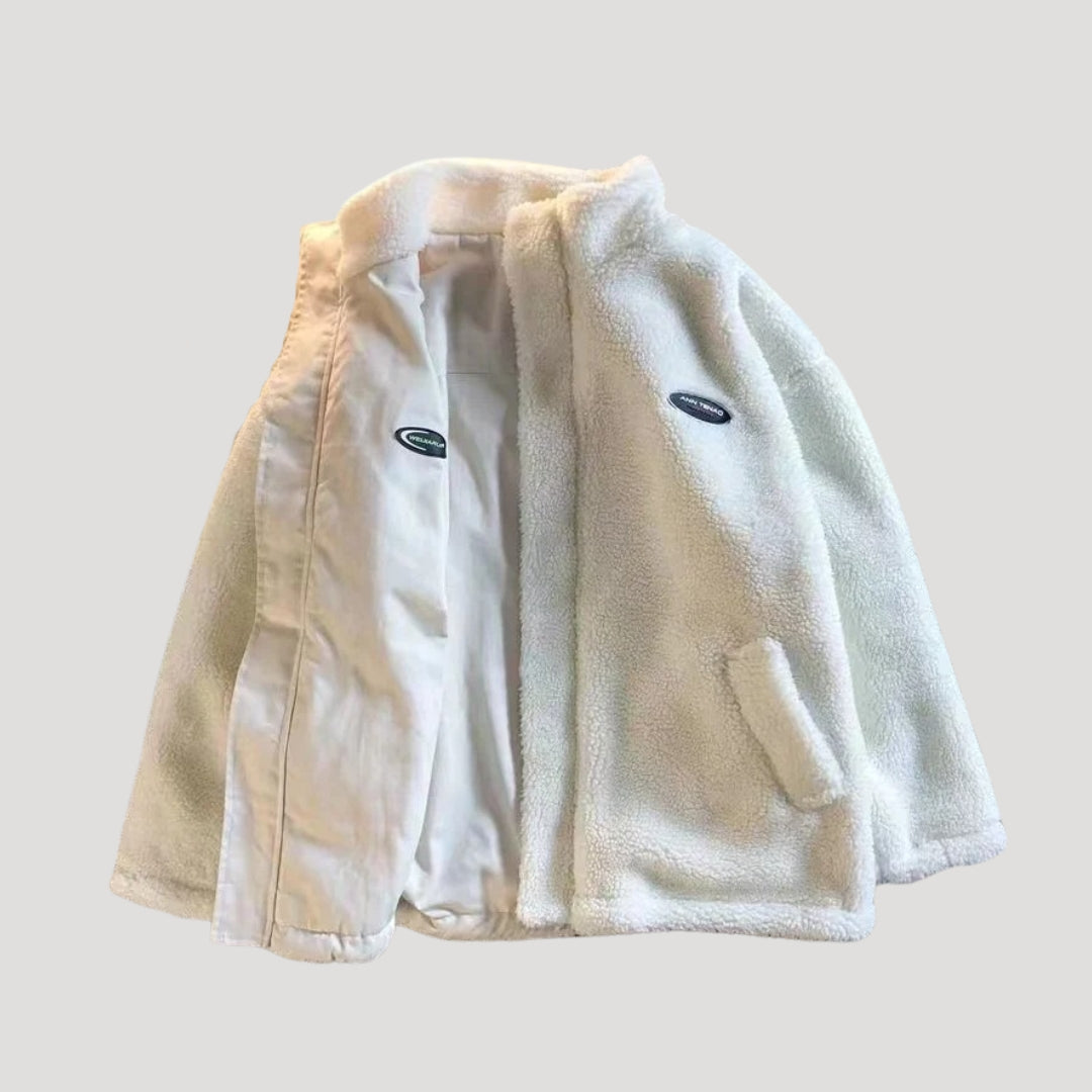Damen Wendefleecejacke | Herzmuster Design und gemütlicher Komfort