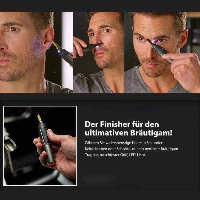Ripob | Professioneller Ultra-Slim Präzisionstrimmer | Titan-Edelstahlklingen | Integriertes LED-Licht | Mikro-Oszillationstechnologie | Für Nase, Ohren & Konturen