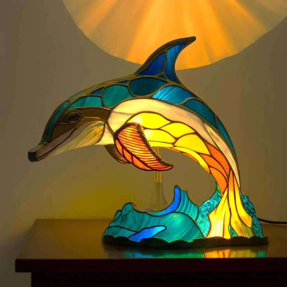 Buntglas Tiffany Tierlampe Nachttischlampe Dekoleuchte