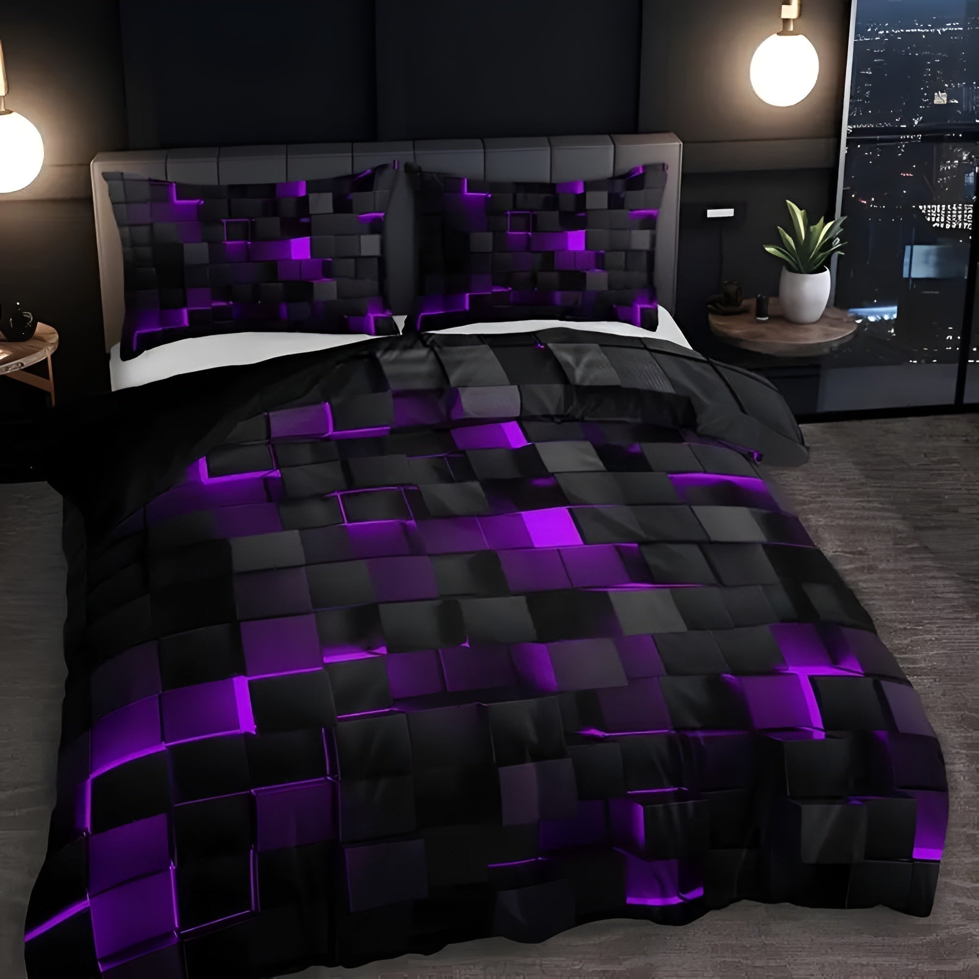 3D Bettwäsche mit Kissenbezug | Bettlaken für Gamer | Bettdeckenbezug | Neonara