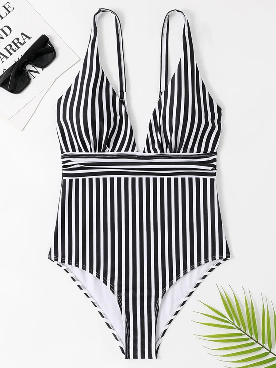 Sally™ - Stylisches Gestreiftes Badeanzug