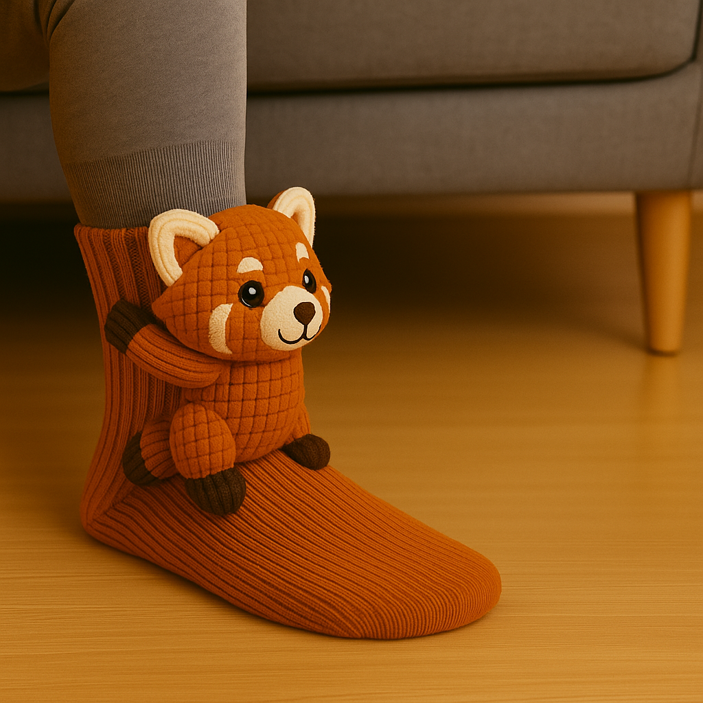 Haus-Socken Warm Anti-Rutsch Tiermotiv Plüsch Mikrofaser Socken