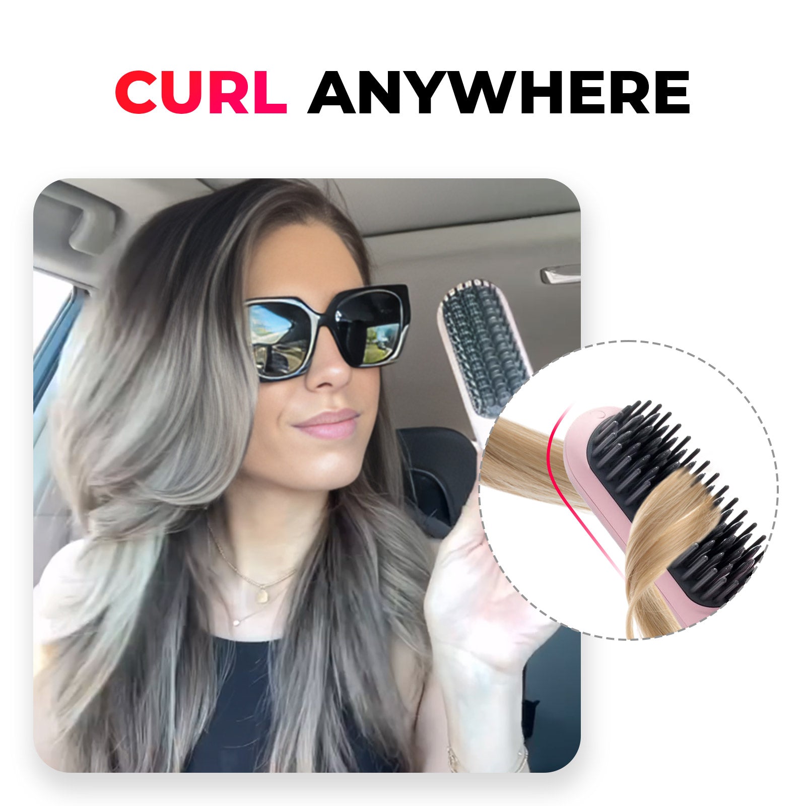 Kabellose Haarstyler-Bürste Reise-freundlich zum Glätten und Locken Aufladbar für Alle Haartypen