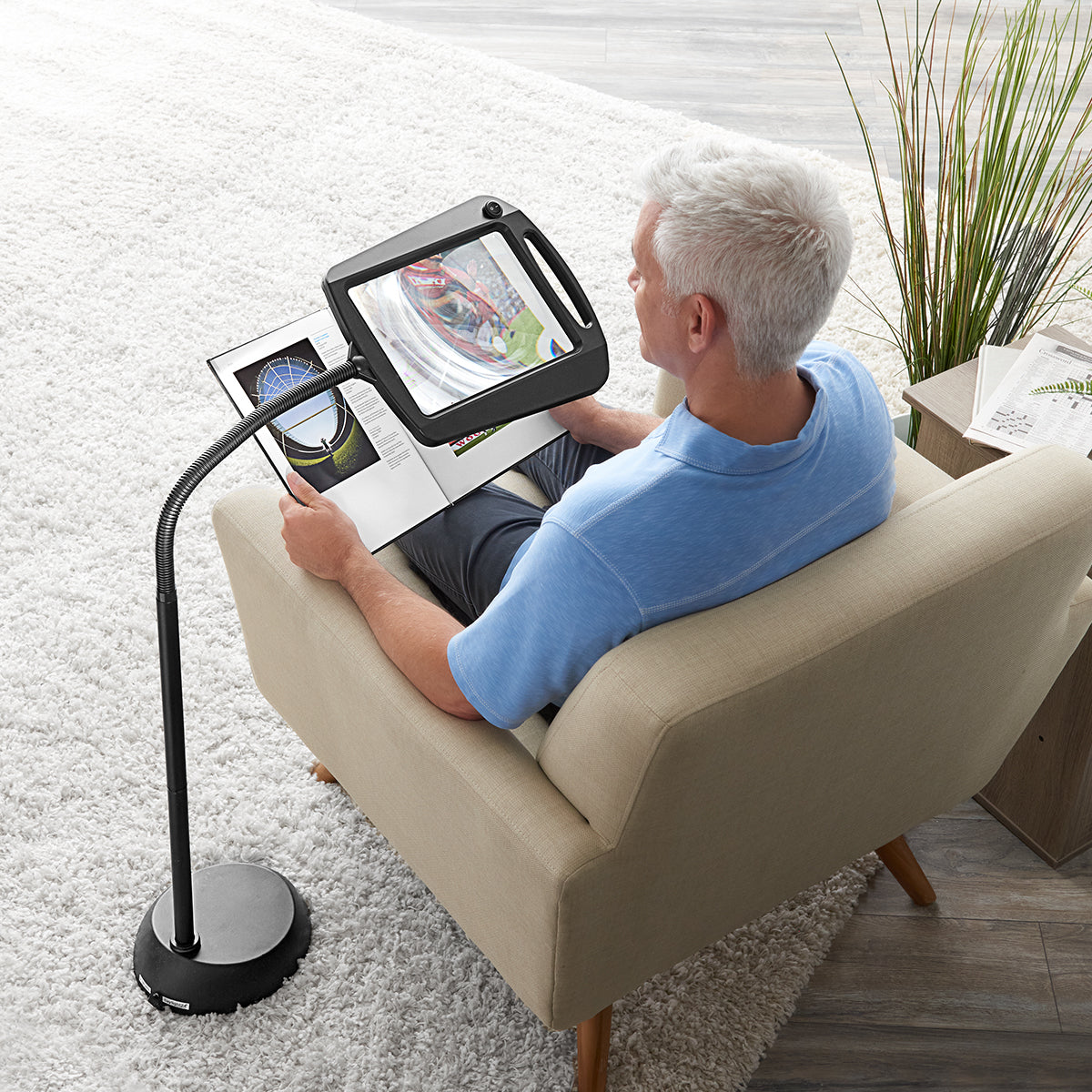 Leselampe mit Standlupe LED Lampe Vollseitenvergrößerung Lesen