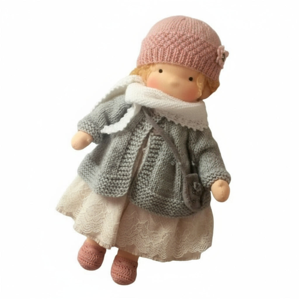 Elora Handgemachte Waldorfpuppe – Natur Baumwoll Kuschelpuppe für kreatives Spiel