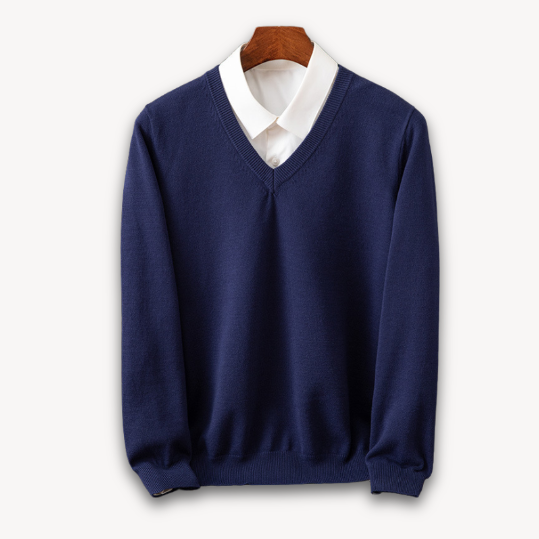 Herren Luxus Cashmere V-Ausschnitt Pullover – Weich, Elegant und Atmungsaktiv