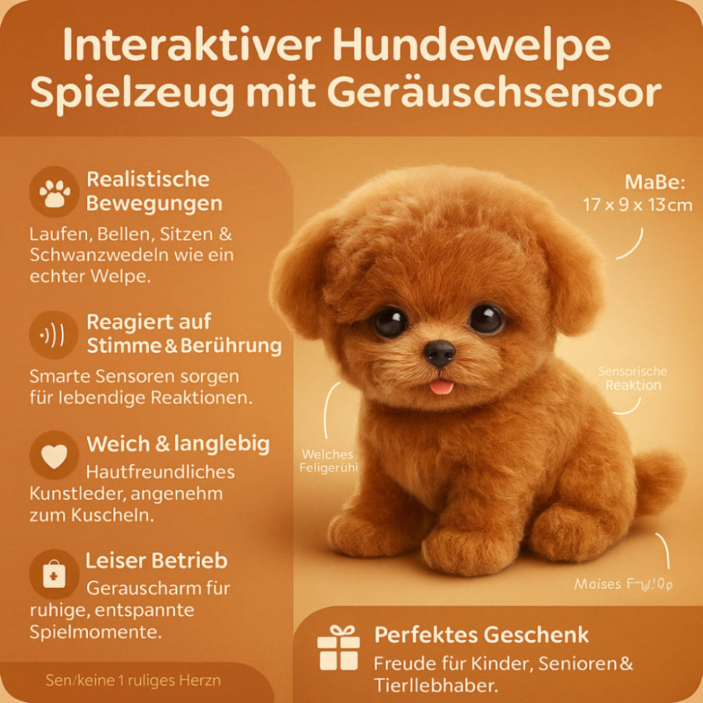Interaktives Plüschtier-Hund mit sanften Bewegungen für Kinder
