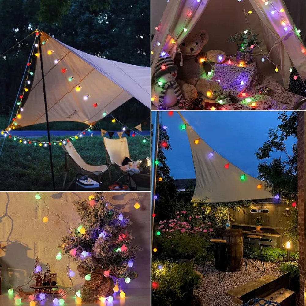 Solar LED Garten Lichterkette Außen Wetterfest