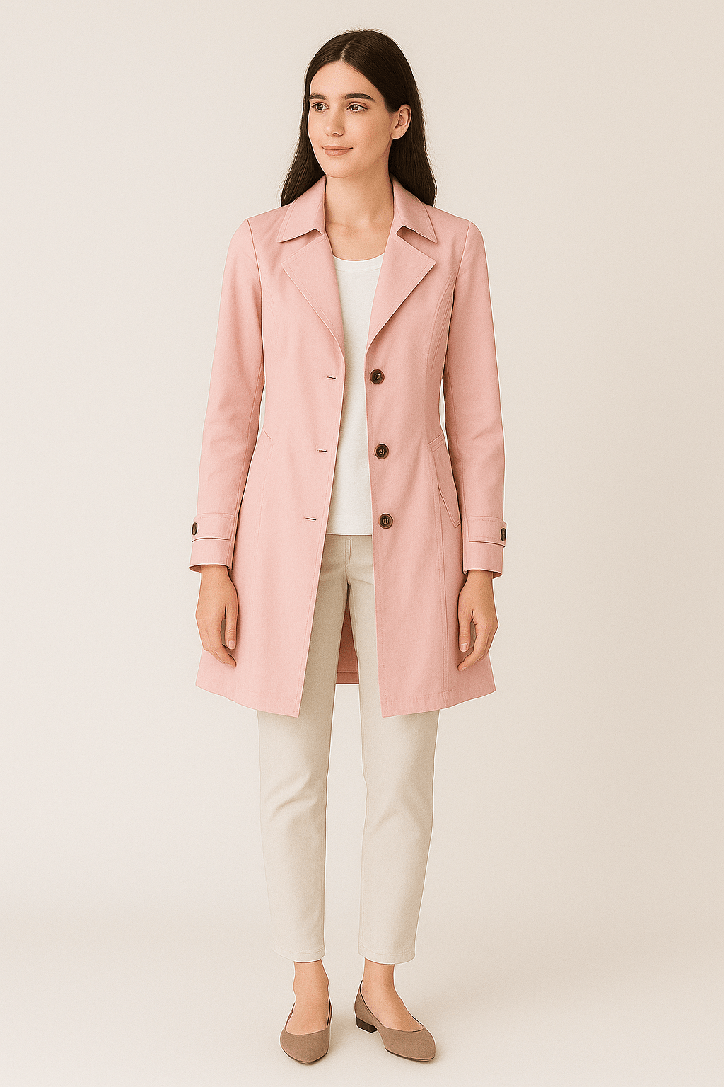 Damen-Trenchcoat mit Reverskragen