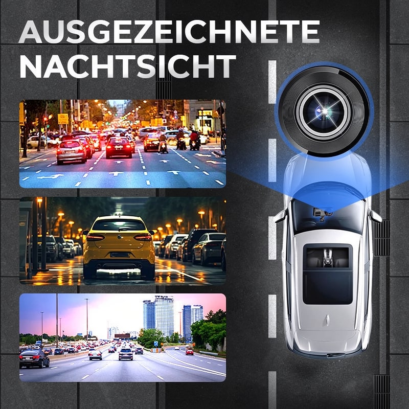Dashcam für Front und Heck des Autos | Rückfahrkamera zum Nachrüsten | Auto Kamera | DriveCam