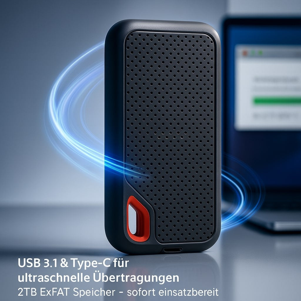 Externe Festplatte | SSD mit 2 TB Speicher | DataBox