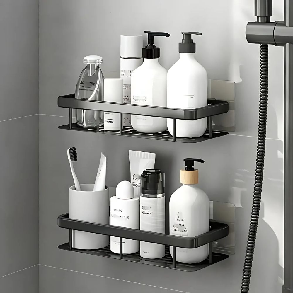 Duschablage Ohne Bohren | Duschregal | Shampoo Halter für Dusche | Ablux