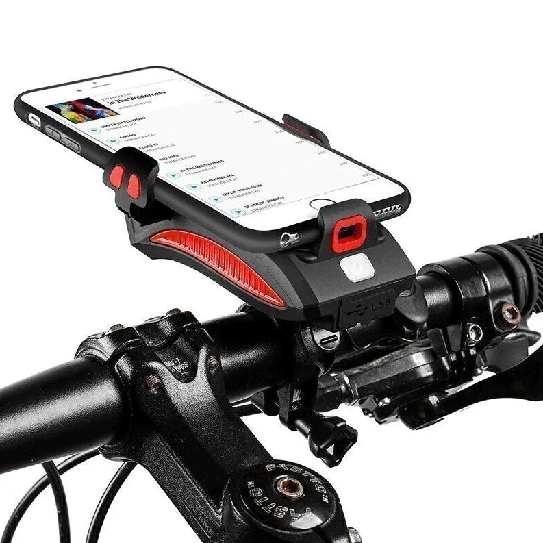 Fahrradlicht mit Handyhalter & Powerbank | Vorderes Fahrradlicht | PowerRide