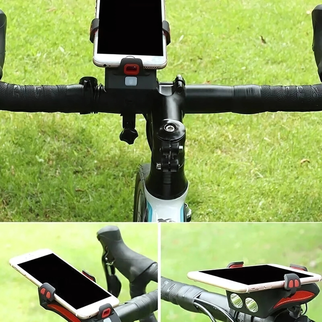 Fahrradlicht mit Handyhalter & Powerbank | Vorderes Fahrradlicht | PowerRide