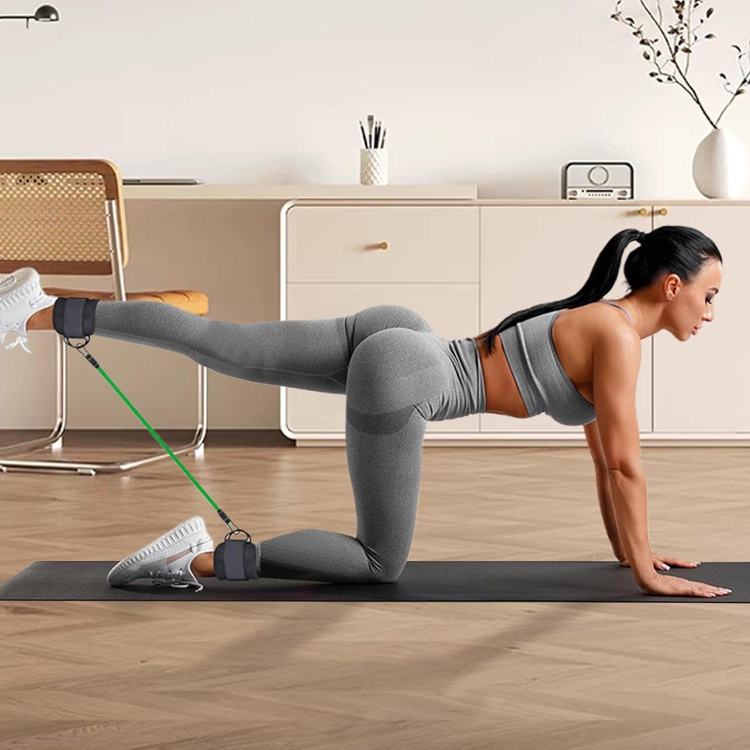 Fitnessbänder mit Knöchelriemen für Beintraining zu Hause | Widerstandsbänder | LegPower