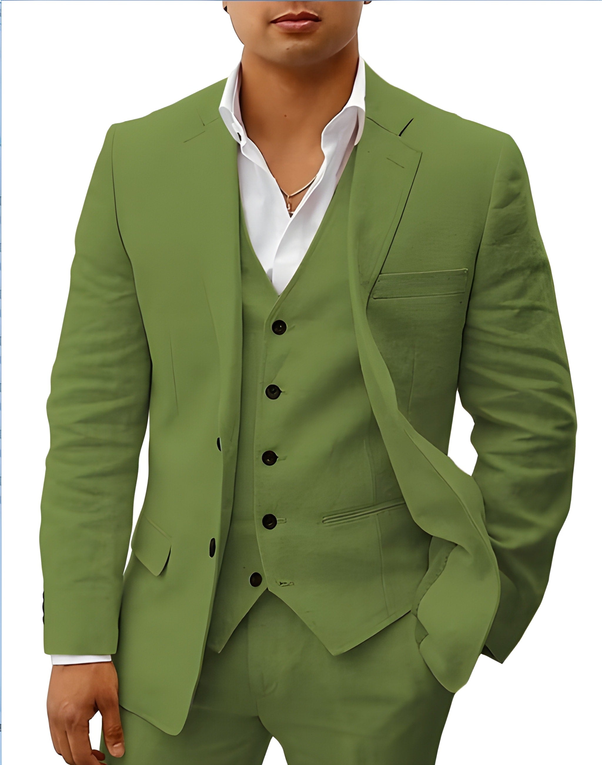Herren Leinenanzug SummerEase – 3-teiliges atmungsaktives Sommeroutfit mit Weste