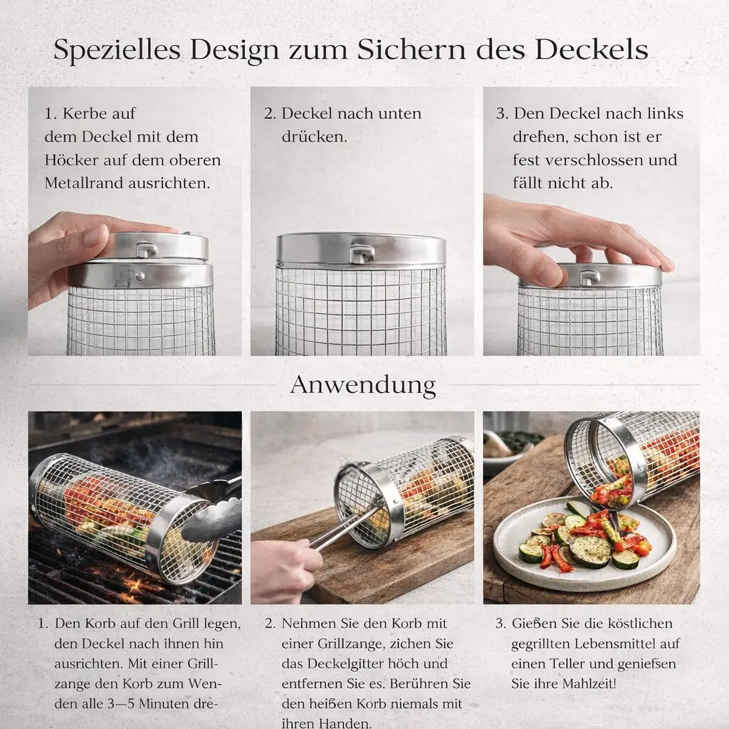 Edelstahl Grillkorb für BBQ | Flammora