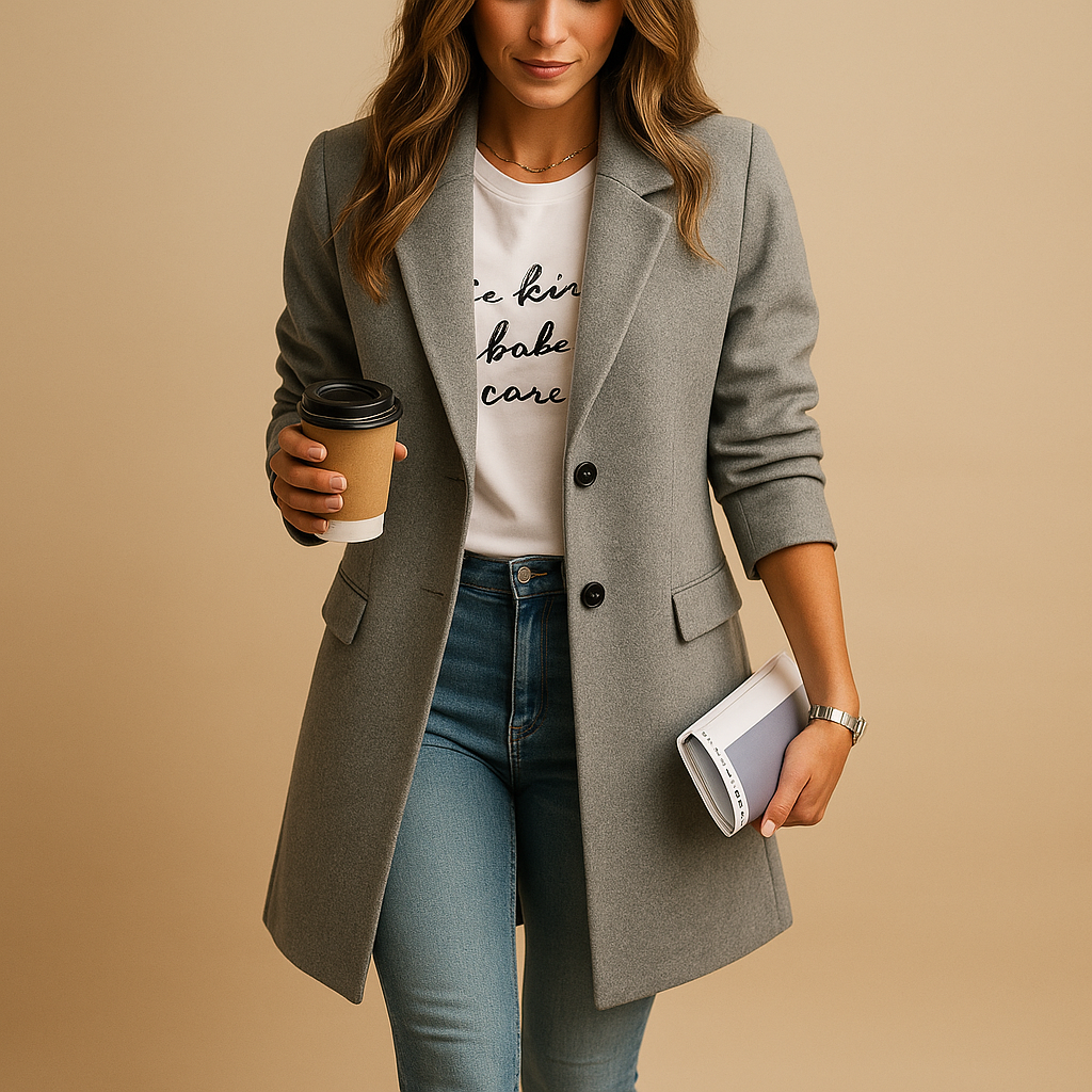 Damen Langmantel aus Wolle – Elegant und Zeitlos