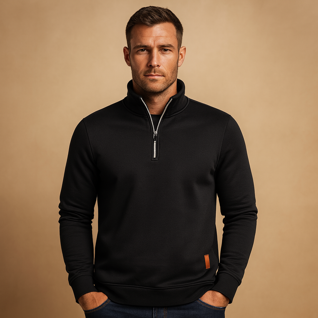 Herren Zip-Pullover mit bequemer Passform und modernem Look