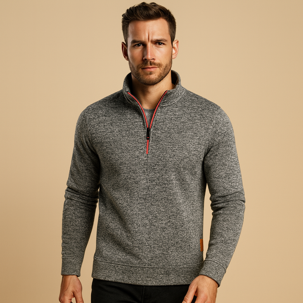 Herren Zip-Pullover mit bequemer Passform und modernem Look