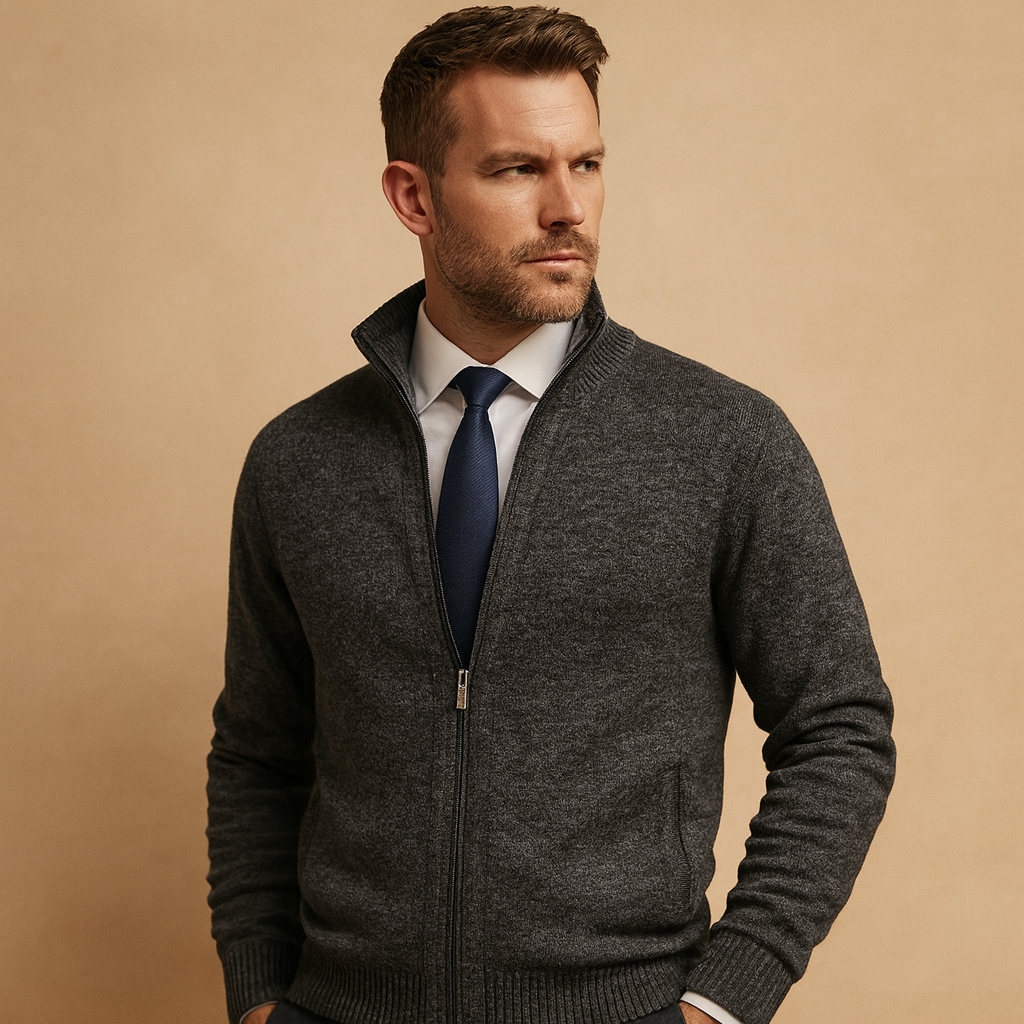Herren Zip-Cardigan mit modernem Schnitt