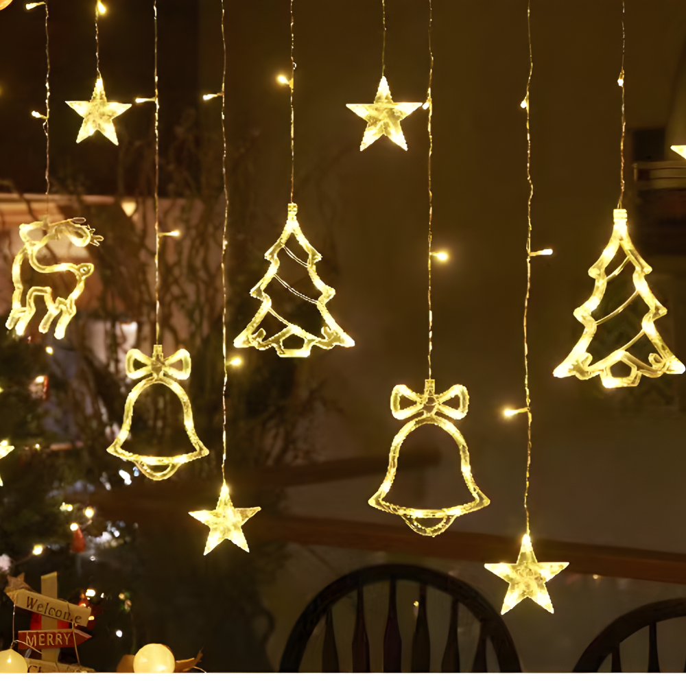 LED Sternvorhang Licht Warmweiß Innen Außen