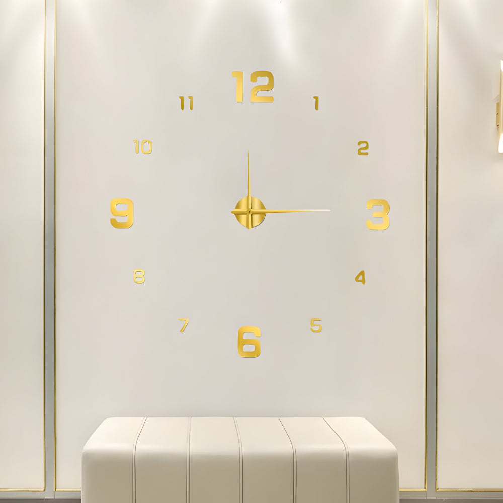 Moderne DIY Wanduhr mit großen Zahlen